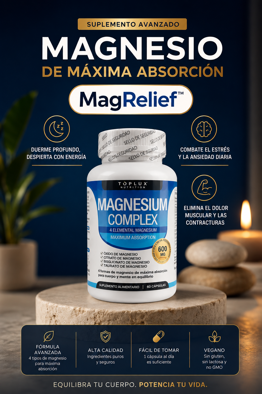 MAGNESIO COMPLEX 600MG - PACK 3 FRASCOS