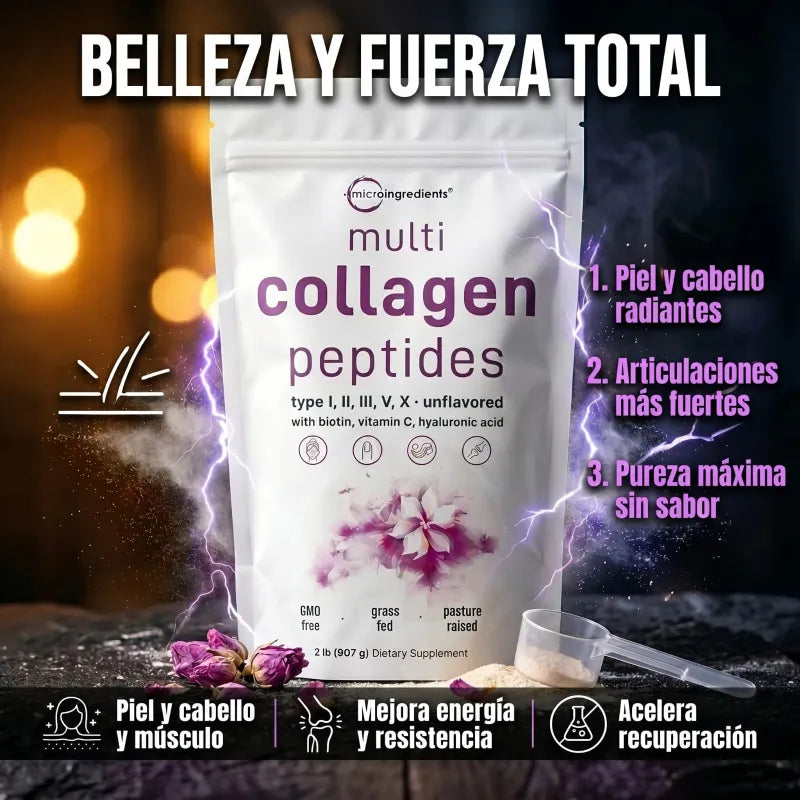 Multi Collagen Peptides – Colágeno Multi-Tipo I, II, III, V, X