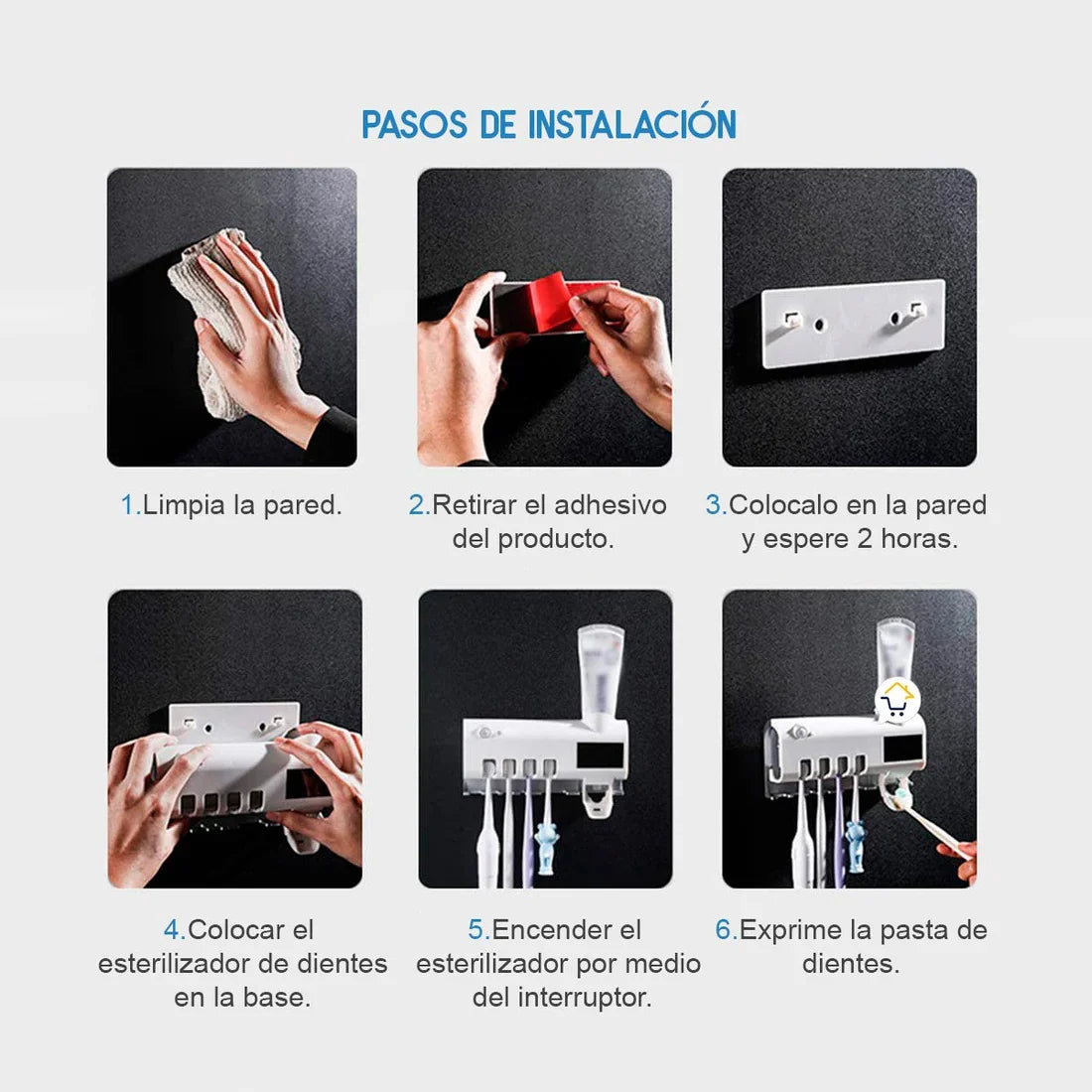Kit Baño Higiénico: Ducha de Alta Presión + Esterilizador de Cepillos