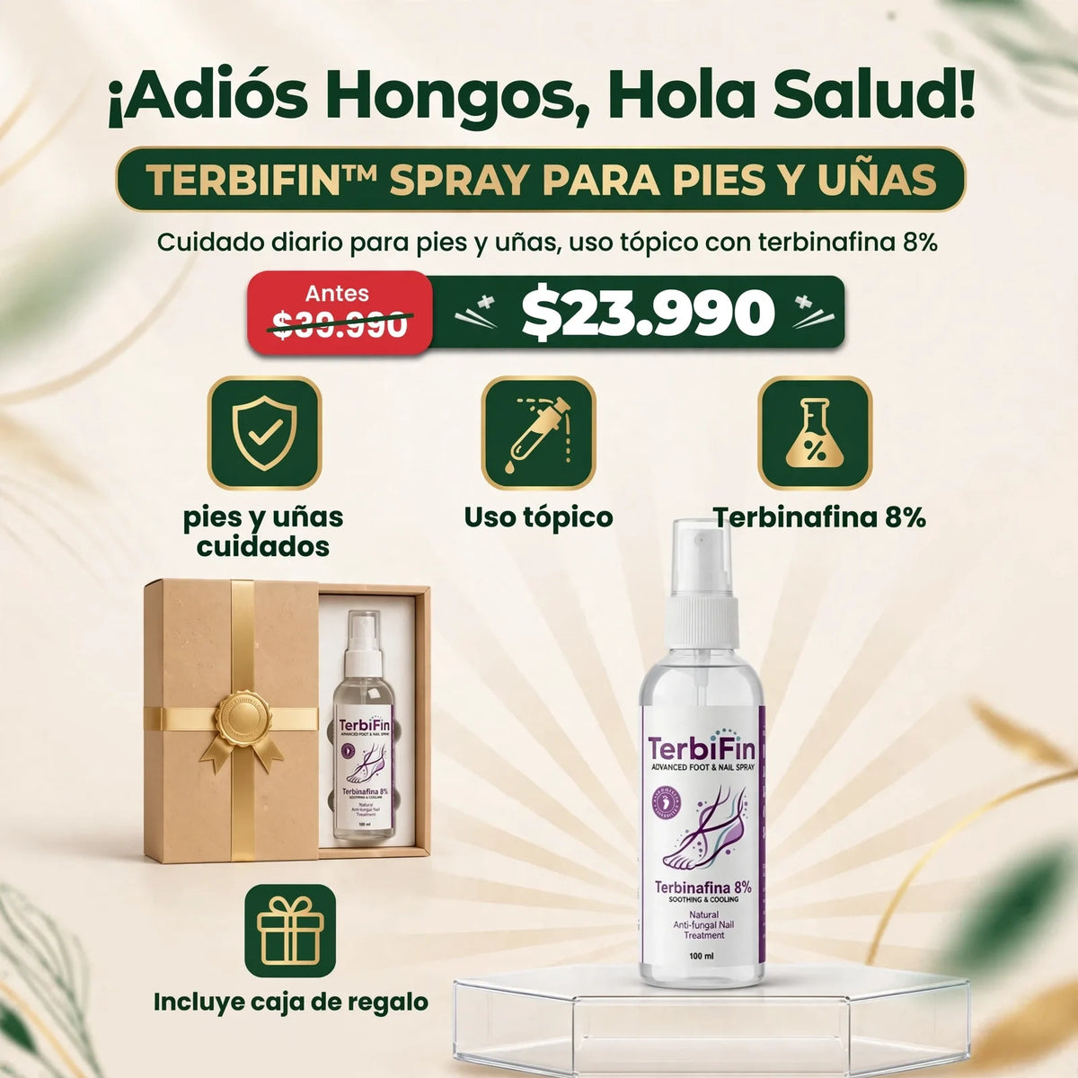 TerbiFin™ - Spray para hongos en pies y uñas