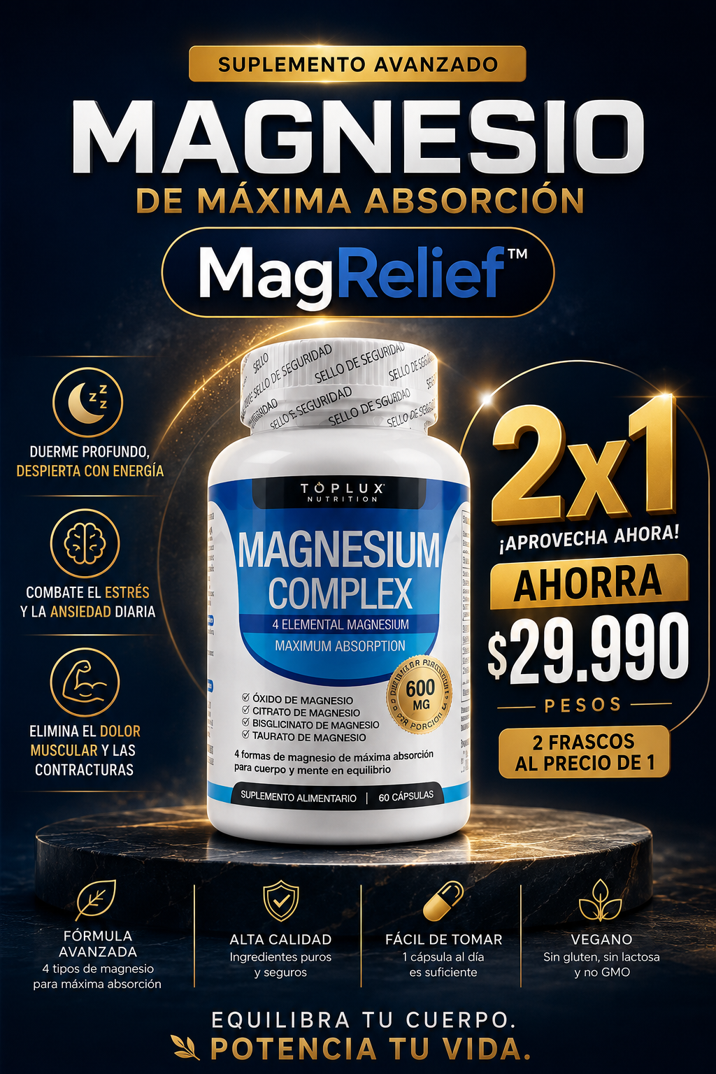 MAGNESIO COMPLEX 600MG
