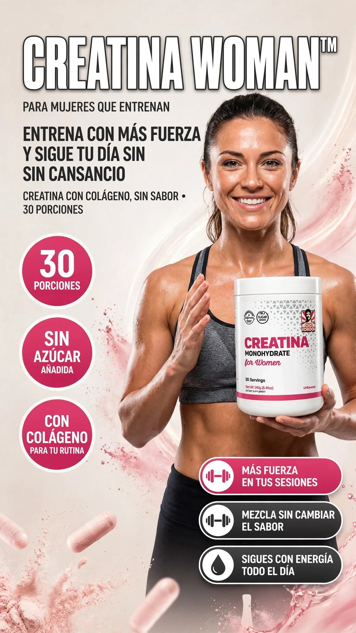 CREATINA WOMAN™ - Creatina CON COLAGENO para mujeres